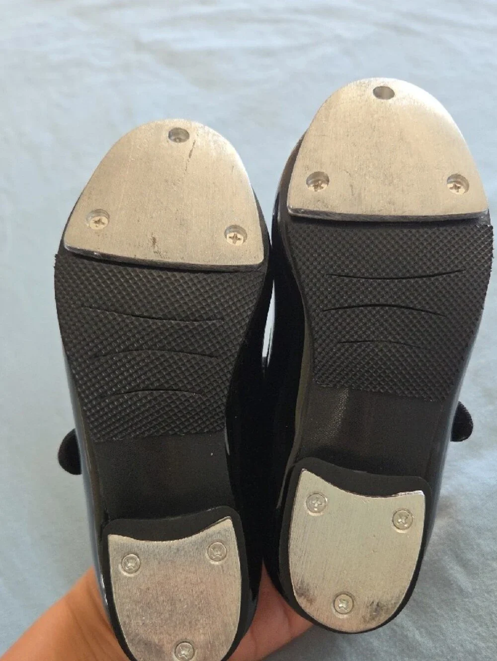 Kids Black Tap Shoes with Strap